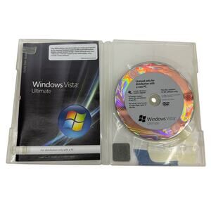Microsoft Windows Vista Ultimate 32-bit OEM DVD with COA Product Key and Manual